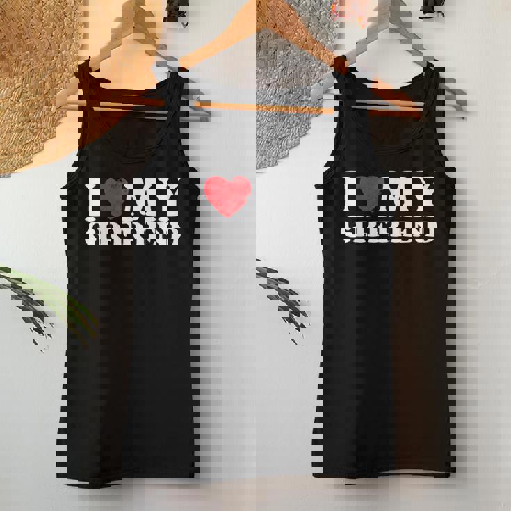 I Love My Girlfriend I Heart My Gf バレンタインデー レディースタンクトップ 面白い贈り物