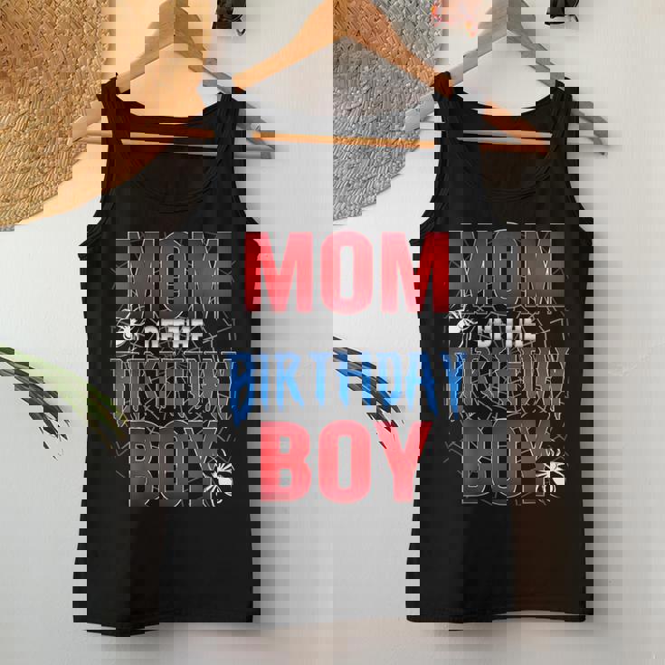 Mom Of The Birthday Boy Spider Web Birthday Party Matching Women Tank Top Personalized Gifts