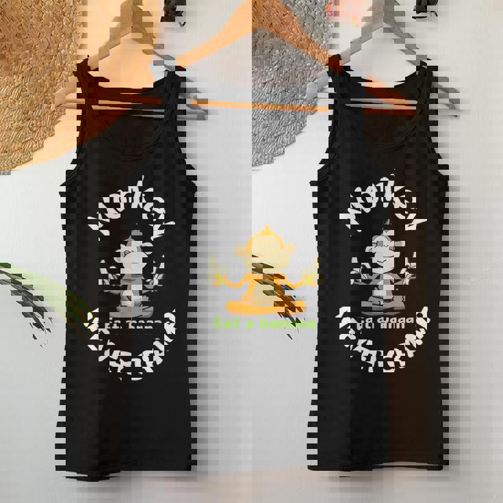Monkey Never Cramp Eat A Banana レディースタンクトップ 面白い贈り物