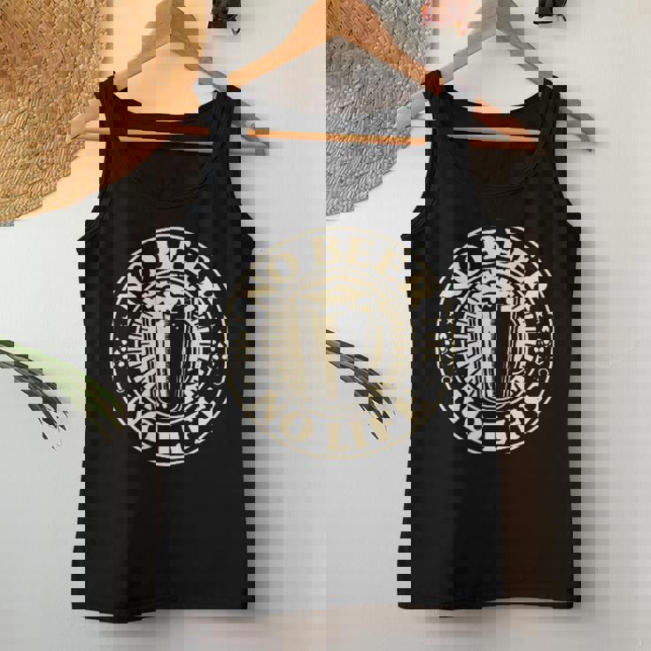 No Beer No Life ヴィンテージ飲酒 ビール愛好家向け 左胸 レディースタンクトップ 面白い贈り物