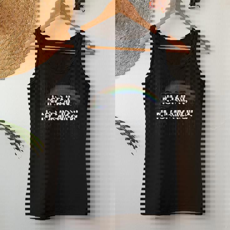 No Rain No Rainbow レディースタンクトップ 面白い贈り物