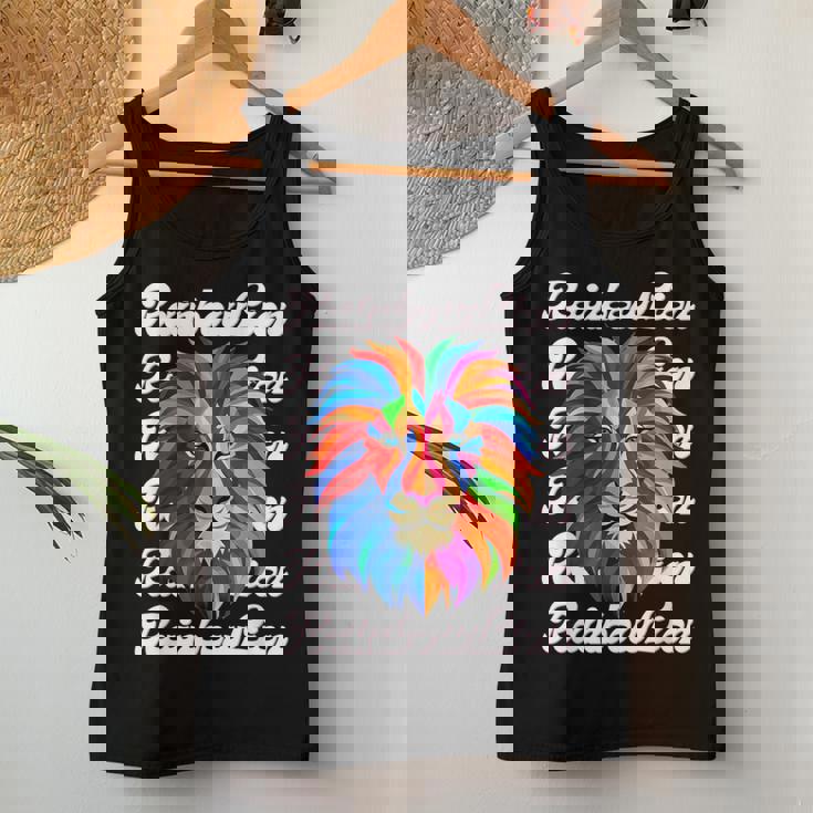 Rainbow Lion かっこいい おしゃれ ロゴ レディースタンクトップ 面白い贈り物