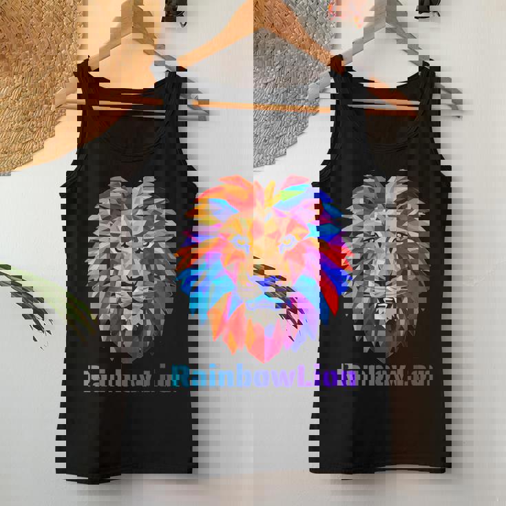Rainbow Lion レインボー ライオン かっこいい おしゃれ レディースタンクトップ 面白い贈り物
