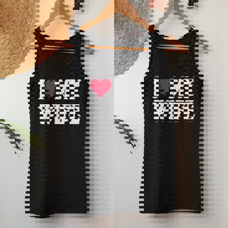 Red Heart I Love My Wife レディースタンクトップ 面白い贈り物