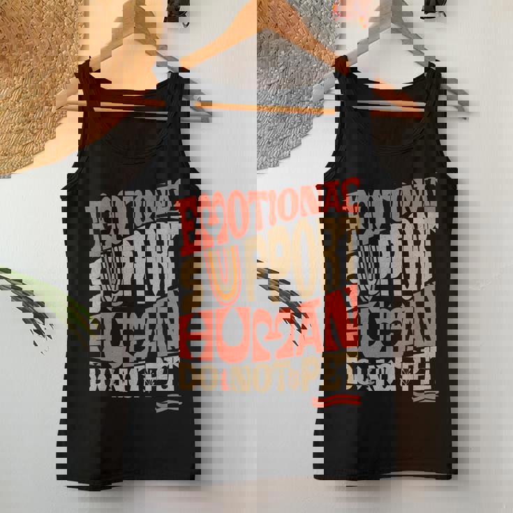 Retro Do Not Pet Emotionalupport Human Groovy レディースタンクトップ 面白い贈り物