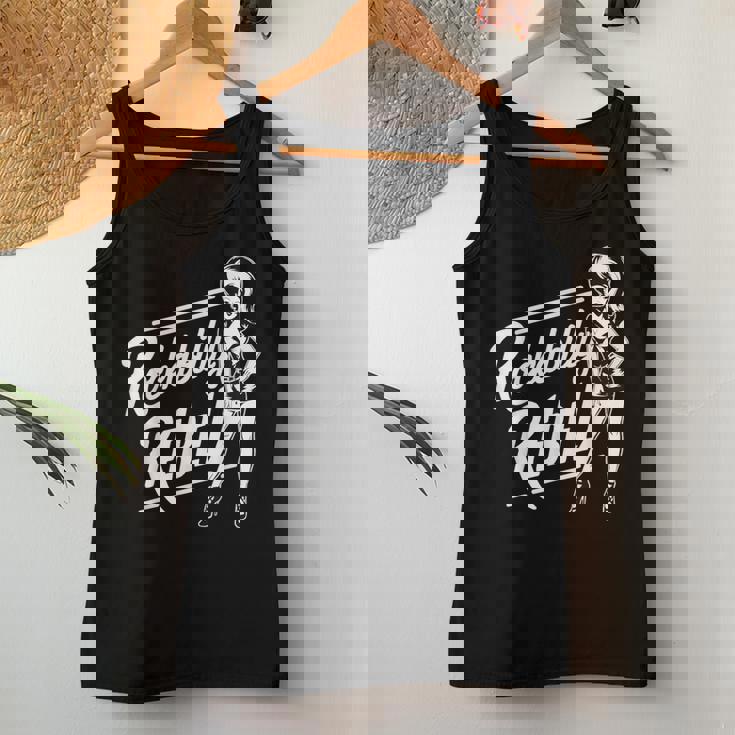 Rockabilly Rebel Pin-Up Girl In Dress Graphic レディースタンクトップ 面白い贈り物