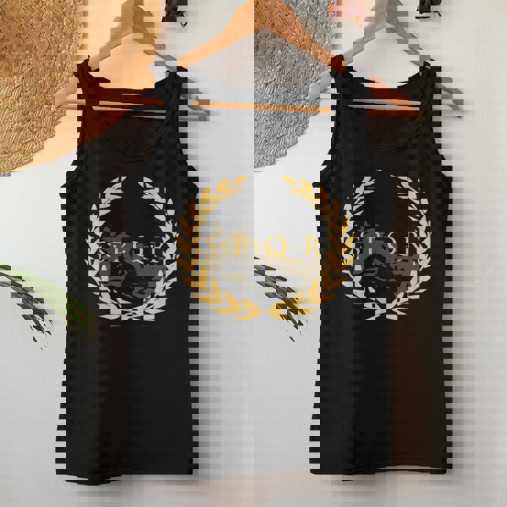 Spqr -Enatus Populus Que Romanus ローマ帝国 レディースタンクトップ 面白い贈り物