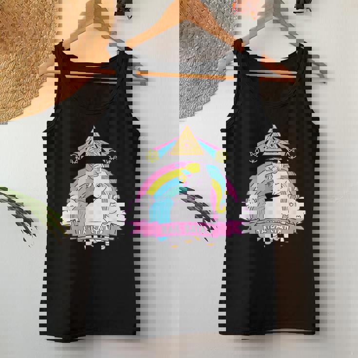 Unicorn Hailatan Devil Death Metal Rainbow Ocult レディースタンクトップ 面白い贈り物