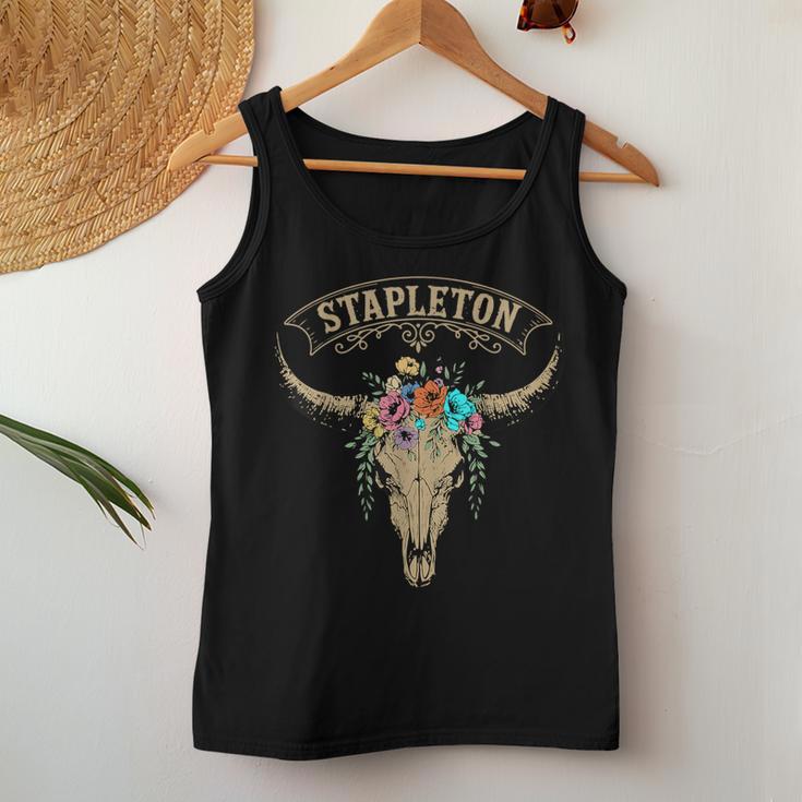 Vintage Stapleton Last Name Personalized Stapleton Flower Women Tank Top Unique Gifts