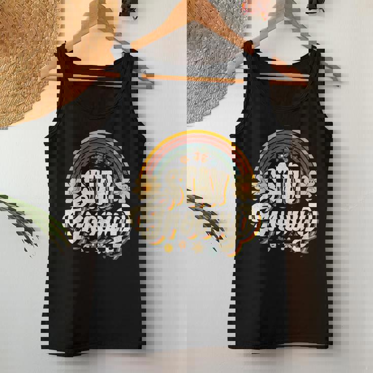 Vintagetay A Groovy 60S 70S Peace Positive Mind ヒッピー レディースタンクトップ 面白い贈り物