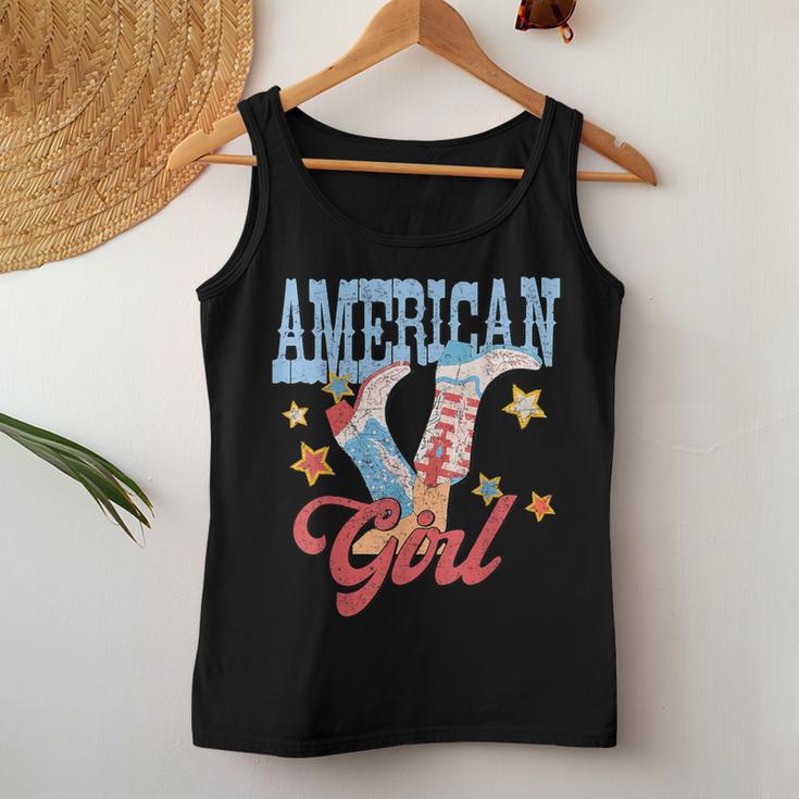 Western Cowgirl Boots American Girl 4Th Of July Girls Women Tank Top Unique Gifts