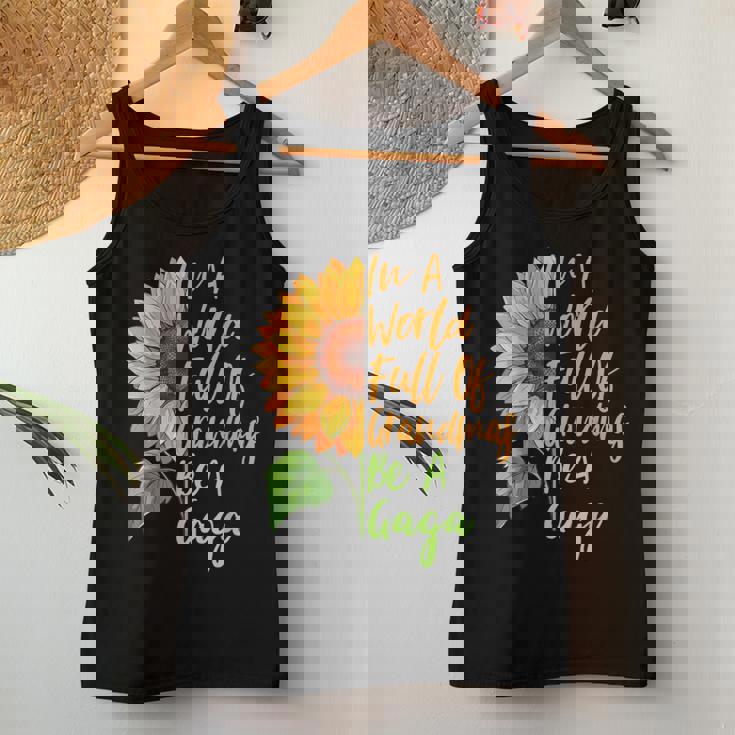 In A World Full Of Grandmas Be A Gaga Grandma Quote Women Tank Top Funny Gifts