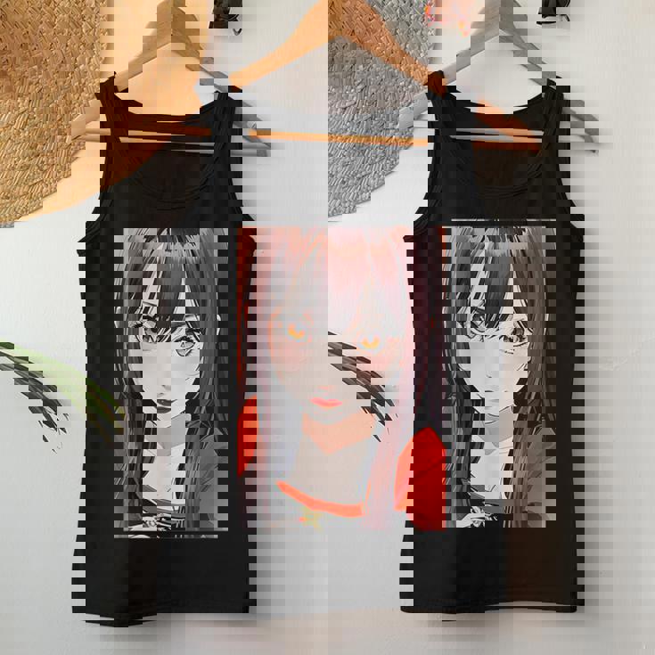 かわいい 可愛い 女の子 若い 美人 イラスト 日本 きれい 赤い服 レディースタンクトップ 面白い贈り物