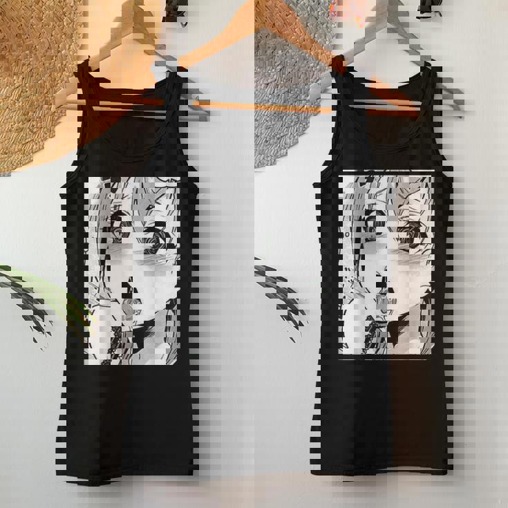 かわいいアヘ顔 アニメ 女の子 オタクウィーブ ラブ ビッグアイズ ドリップ レディースタンクトップ 面白い贈り物