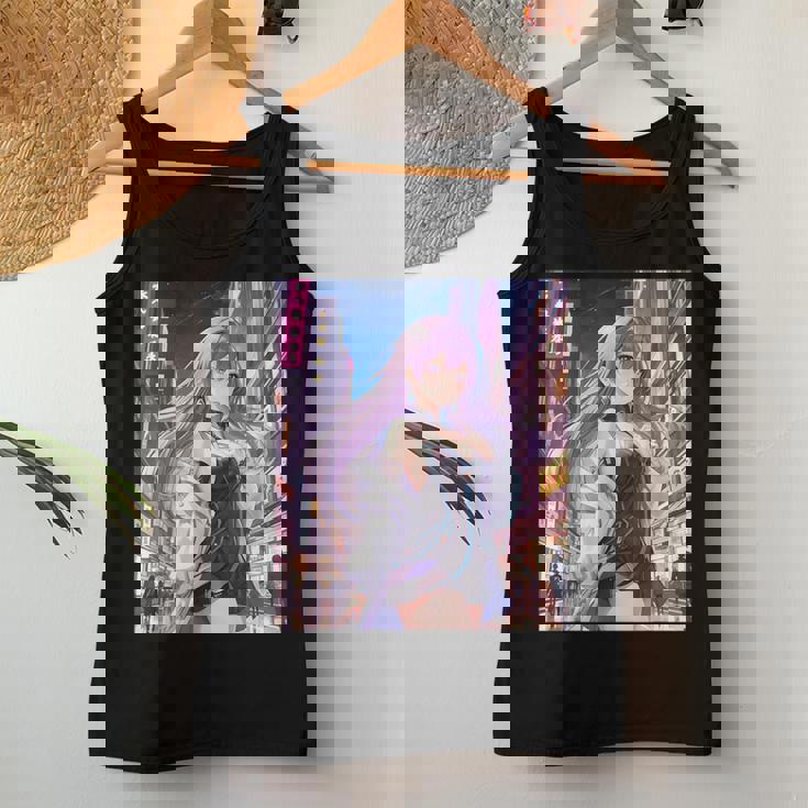 アニメの女の子、漫画、美学、かわいい、日本語、Waifu プリント レディースタンクトップ 面白い贈り物