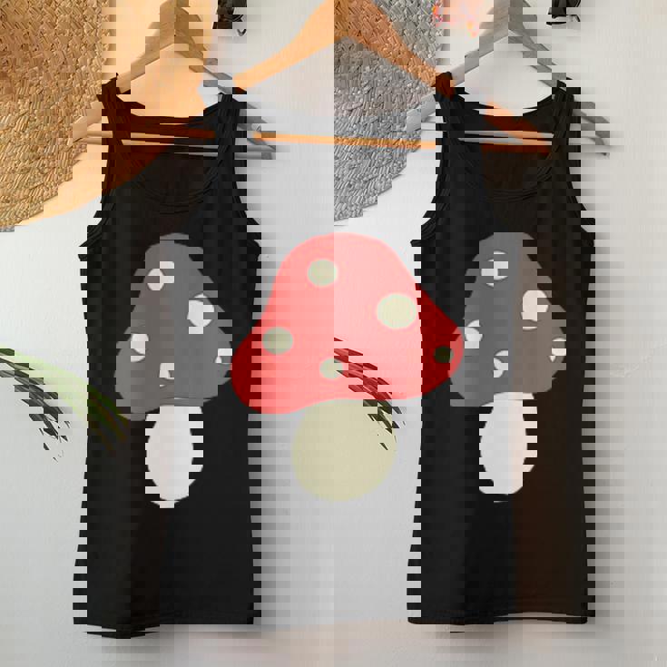 シンプルでキュートなキノコのグラフィック Cute Mushroom レディースタンクトップ 面白い贈り物