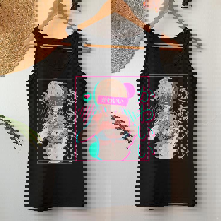 スケベなアニメの女の子 レディースタンクトップ 面白い贈り物