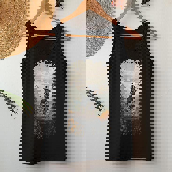 スタンダード シュナウザー マウンテン 肉球デザイン 犬 お母さん お父さん レディースタンクトップ 面白い贈り物