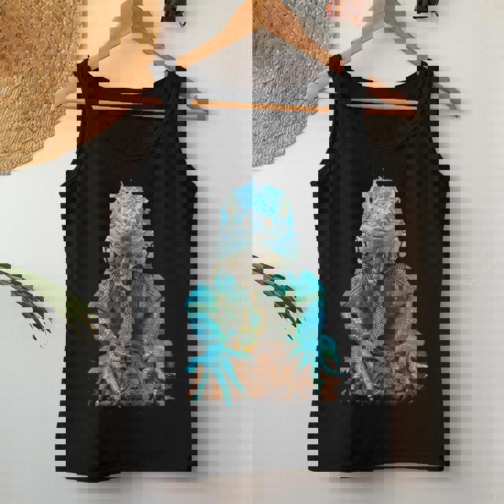 トカゲ イグアナ クール 爬虫類 グラフィック – 男性、女性、男の子、女の子。 レディースタンクトップ 面白い贈り物