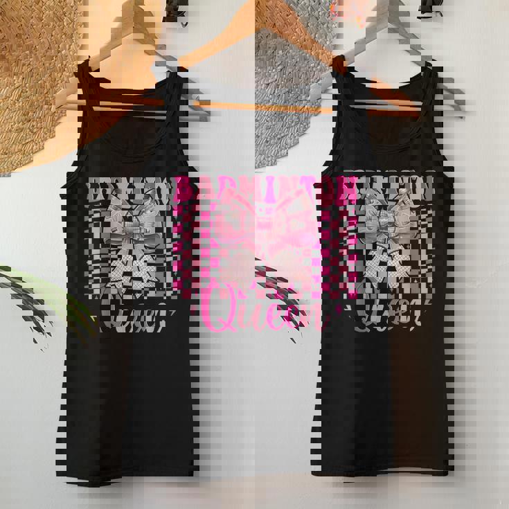 バドミントン クイーン プレイヤー 女の子 ママ 母の日 コケット リボン レディースタンクトップ 面白い贈り物