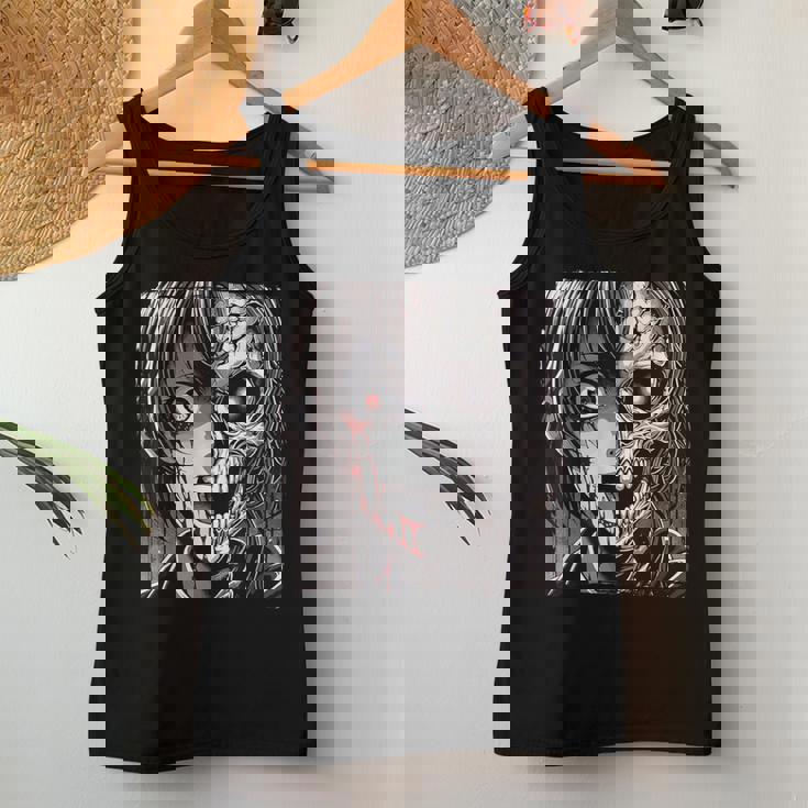 ホラー アニメ 漫画 日本 日本人 不気味 アニメ 女の子 レディースタンクトップ 面白い贈り物