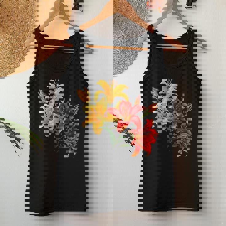 ユリの花 恋人の日 ユリ ホームフラワー ガーデンデザイン レディースタンクトップ 面白い贈り物