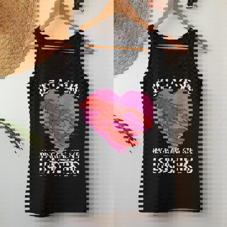 ロブスターが大好きな女の子です。ザリガニ ロブスター レディースタンクトップ 面白い贈り物