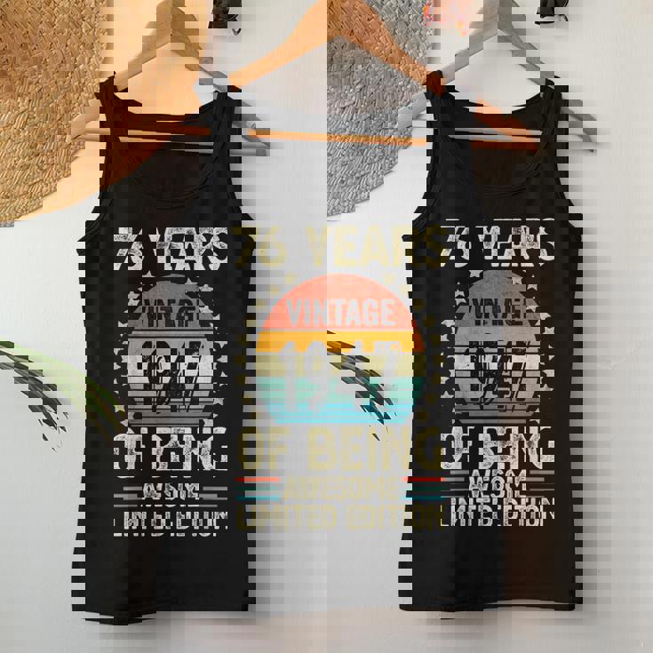 ヴィンテージ 1947 76 歳男性女性面白い誕生日アパレル レディースタンクトップ 面白い贈り物