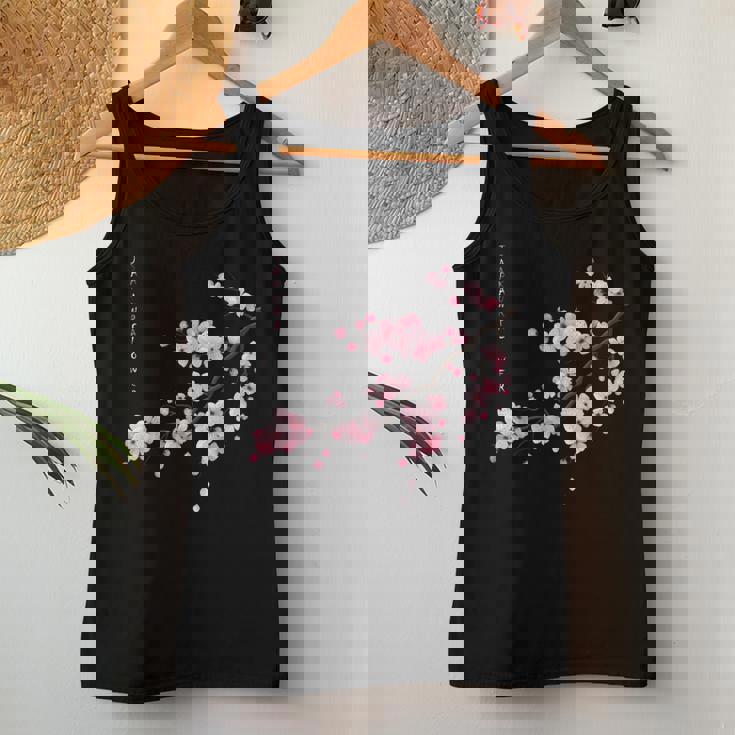 ヴィンテージ桜 日本の桜の花グラフィカルアート レディースタンクトップ 面白い贈り物