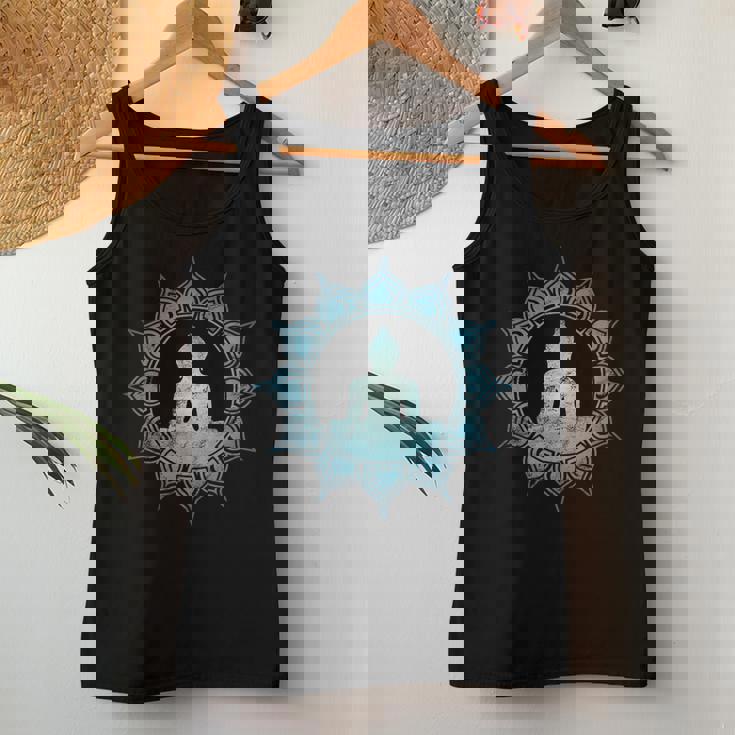 仏 瞑想 チャクラ 蓮の花 仏教 ヨガ レディースタンクトップ 面白い贈り物