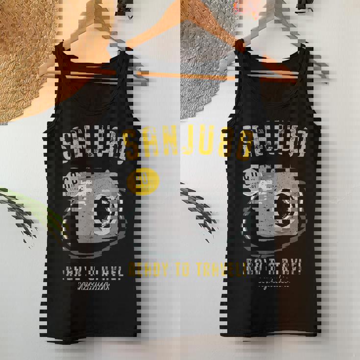 傘寿祝い 旅行好き 写真好き 撮影好き カメラ レトロ 父 母 男性 女性 80歳お祝い Ready To Travel レディースタンクトップ 面白い贈り物