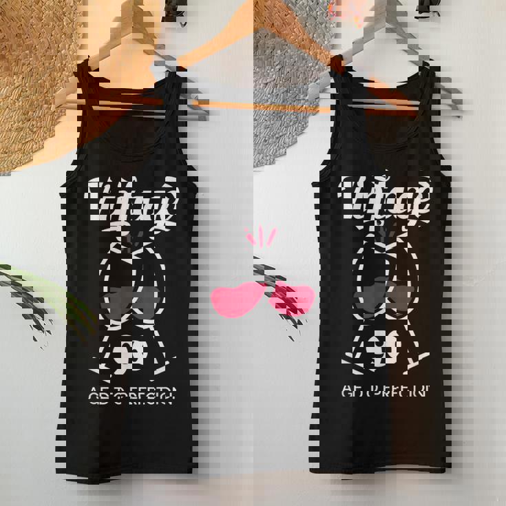 卒寿祝い ワイン好き 酒好き 父 母 男性 女性 90歳お祝いintage Aged To Perfection レディースタンクトップ 面白い贈り物