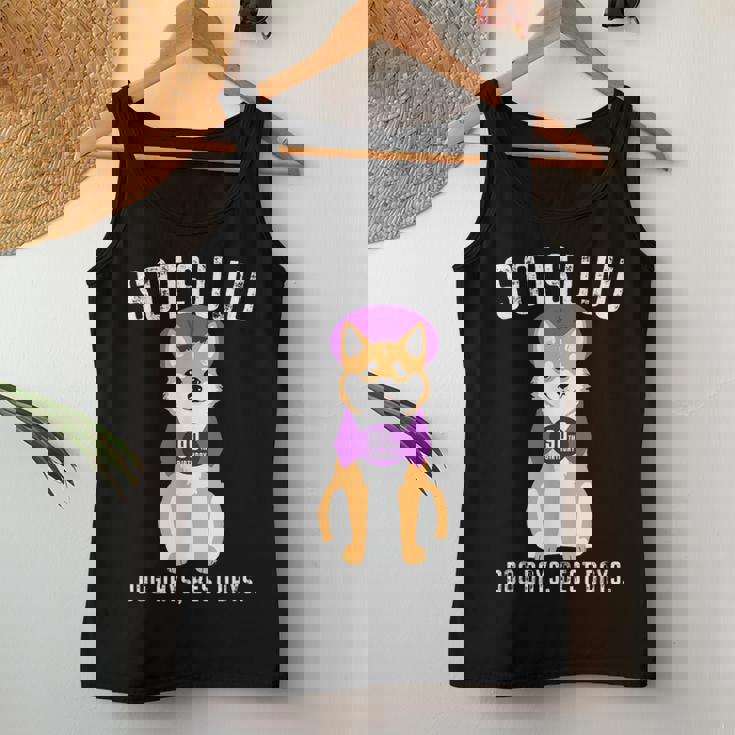 卒寿祝い 犬 柴犬 ちゃんちゃんこ 男性 女性 犬好き 90歳 Dog Days Best Days レディースタンクトップ 面白い贈り物