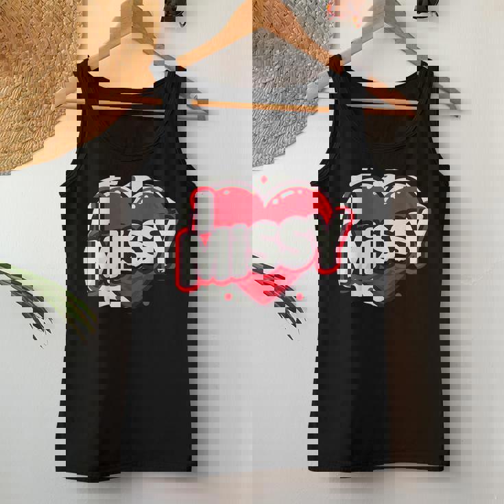 名前入り Missy I Love Missy レディースタンクトップ 面白い贈り物