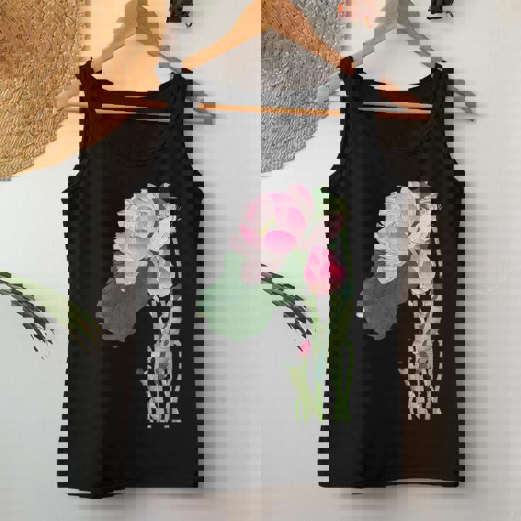 咲く蓮の花 蓮の花 ハス ヴィンテージ 日本美術 小原古邨 新版画 レディースタンクトップ 面白い贈り物