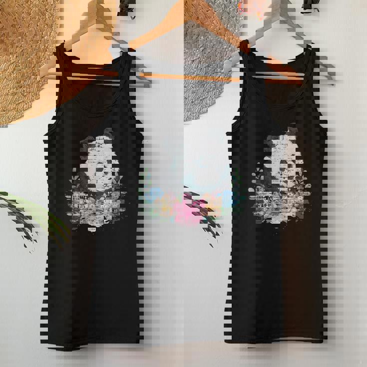 天然花 パンダ アジア動物園 動物 パンダ レディースタンクトップ 面白い贈り物