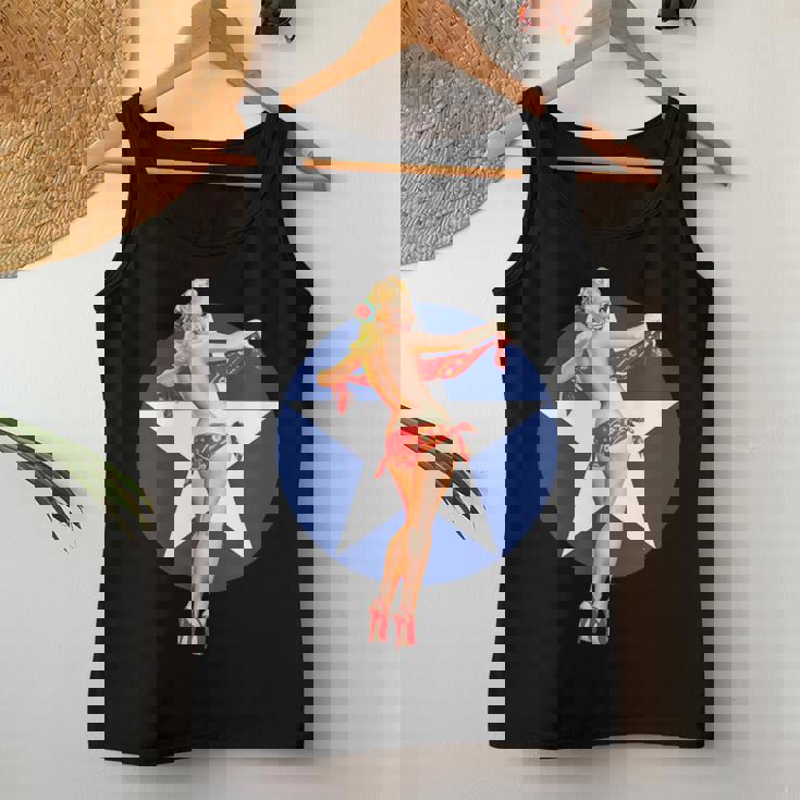 愛国心 ヴィンテージ セクシー ピンナップ 女の子 レディースタンクトップ 面白い贈り物