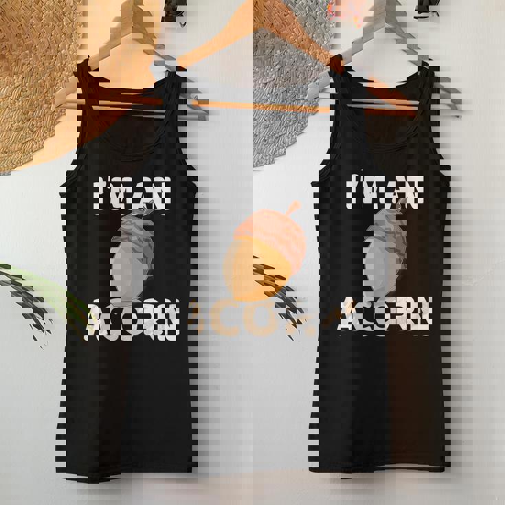 感謝祭 秋 どんぐり コスチューム Happy Falleason ギフト レディースタンクトップ 面白い贈り物