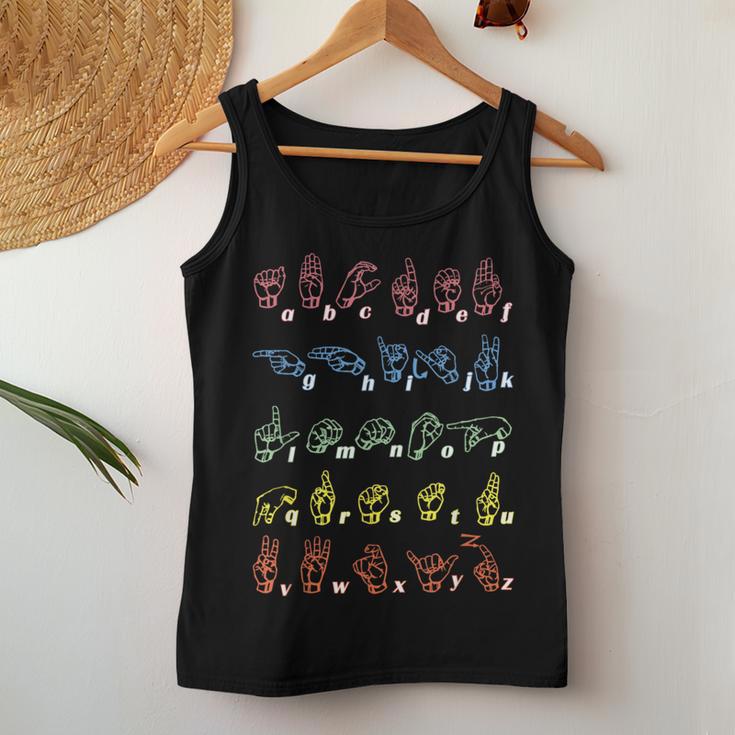 手話tシャツ Asl Teacher手アルファベット学習tシャツ レディースタンクトップ 面白い贈り物