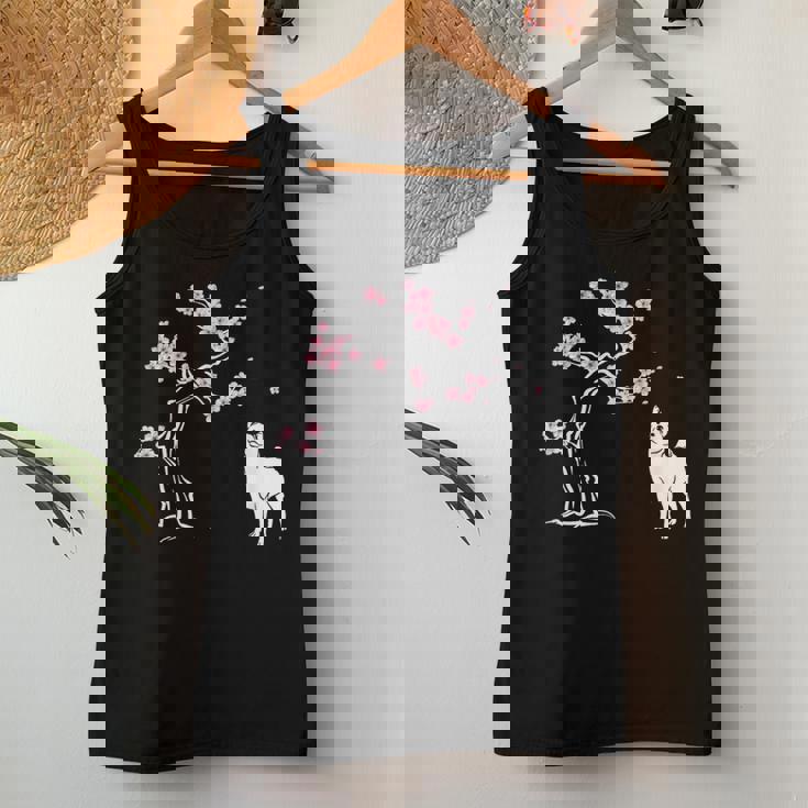 柴犬の桜hiba Inu Japanese Cherry Blossomakura レディースタンクトップ 面白い贈り物