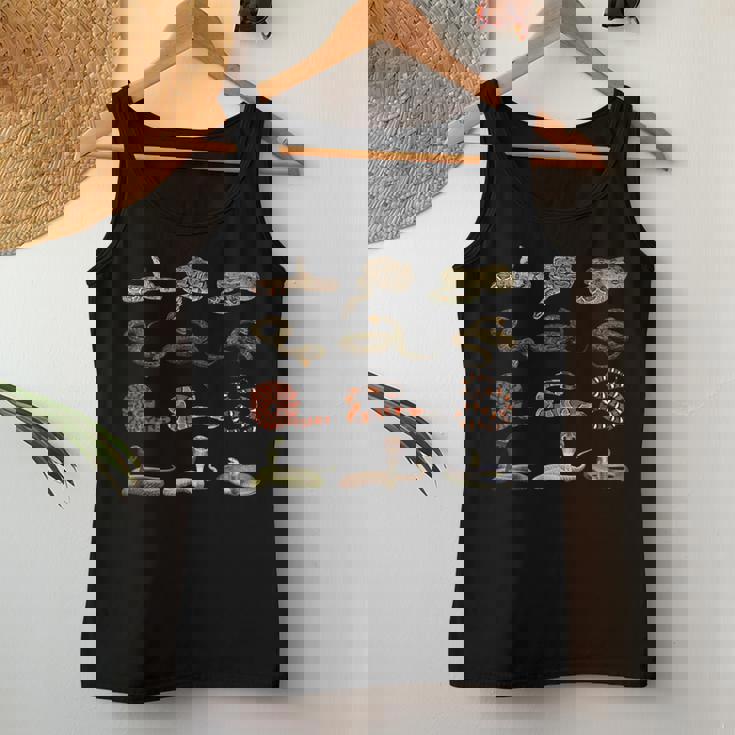 様々な種類の蛇 男の子 女の子 教育用ヘビ レディースタンクトップ 面白い贈り物