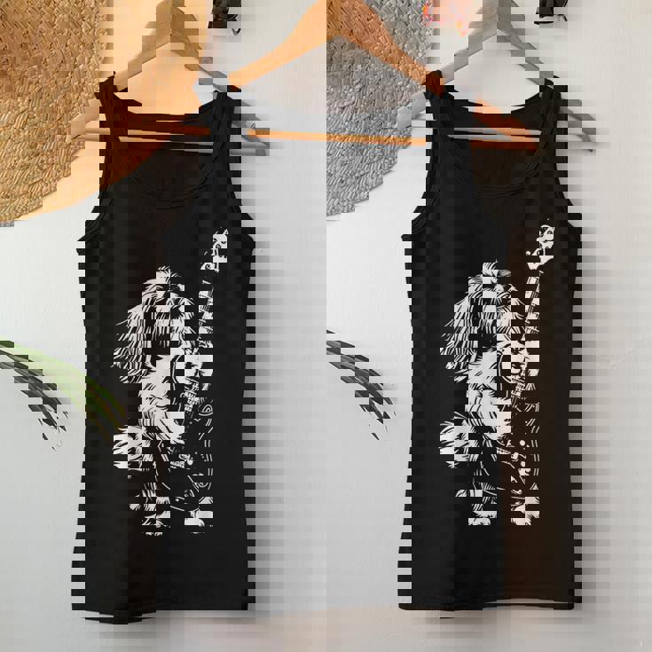 犬 ギタリスト ギター シーズー Dad Mom レディースタンクトップ 面白い贈り物