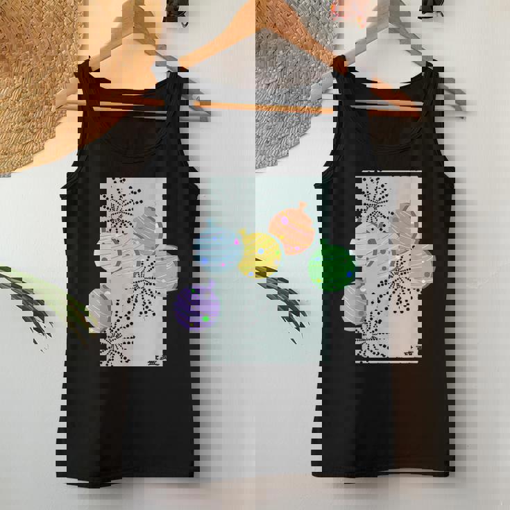 盛夏ー祭りの夜ー ヨーヨー 水風船 花火 祭り 夏 暑い 夜 レトロ 和柄 メンズ レディース キッズ レディースタンクトップ 面白い贈り物