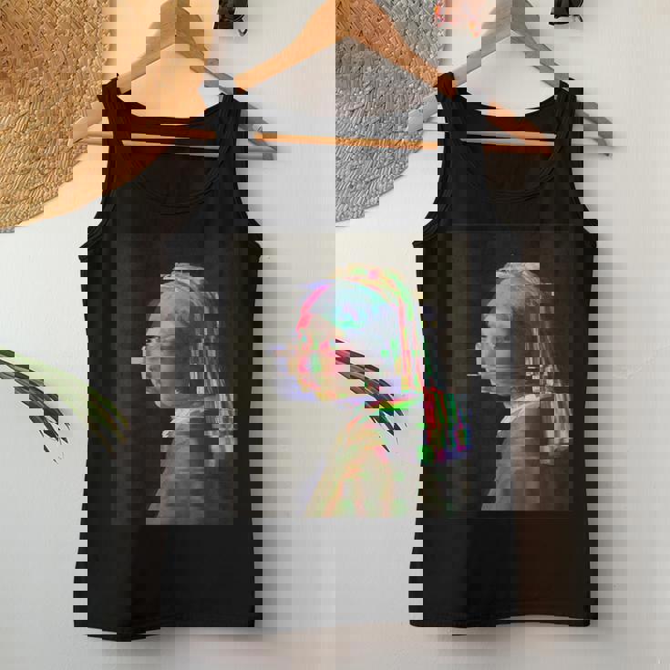 真珠の耳飾りの少女ヨハネスフェルメールグリッチ絵画 Girl With A Pearl Earringermeer レディースタンクトップ 面白い贈り物