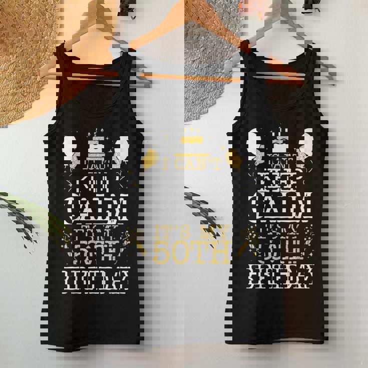 花火とケーキ I Can't Keep Calm It's My 50Th Birthday レディースタンクトップ 面白い贈り物