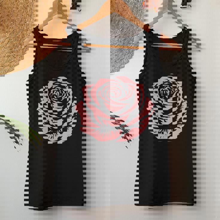 赤 バラ 花 バラの頭 庭 夏 Rose Red Flower Roses レディースタンクトップ 面白い贈り物