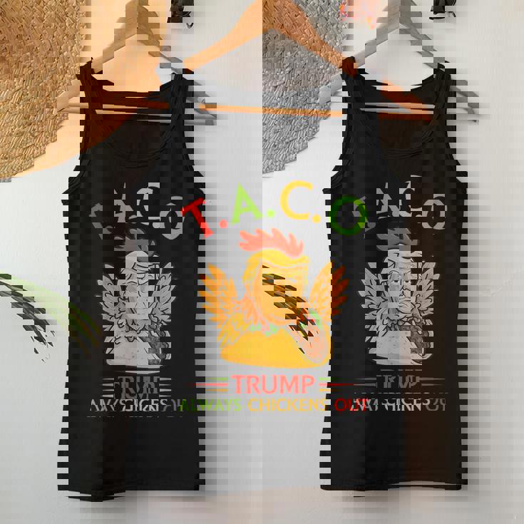 面白い トランプ タコス トランプ Always Chickens Out レディースタンクトップ 面白い贈り物