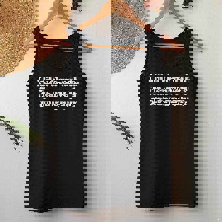 面白い写真や写真家、女の子、男の子、男性、女性。 レディースタンクトップ 面白い贈り物