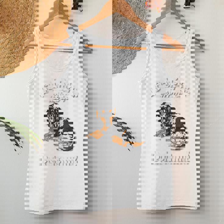 & Life Is Better Dapple Dachshund Lover レディースタンクトップ 面白い贈り物