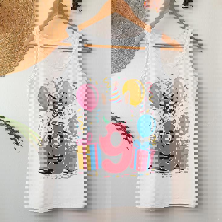 9歳の誕生日 男の子 女の子 9歳 9歳 ボストンテリア 長袖tシャツ レディースタンクトップ 面白い贈り物